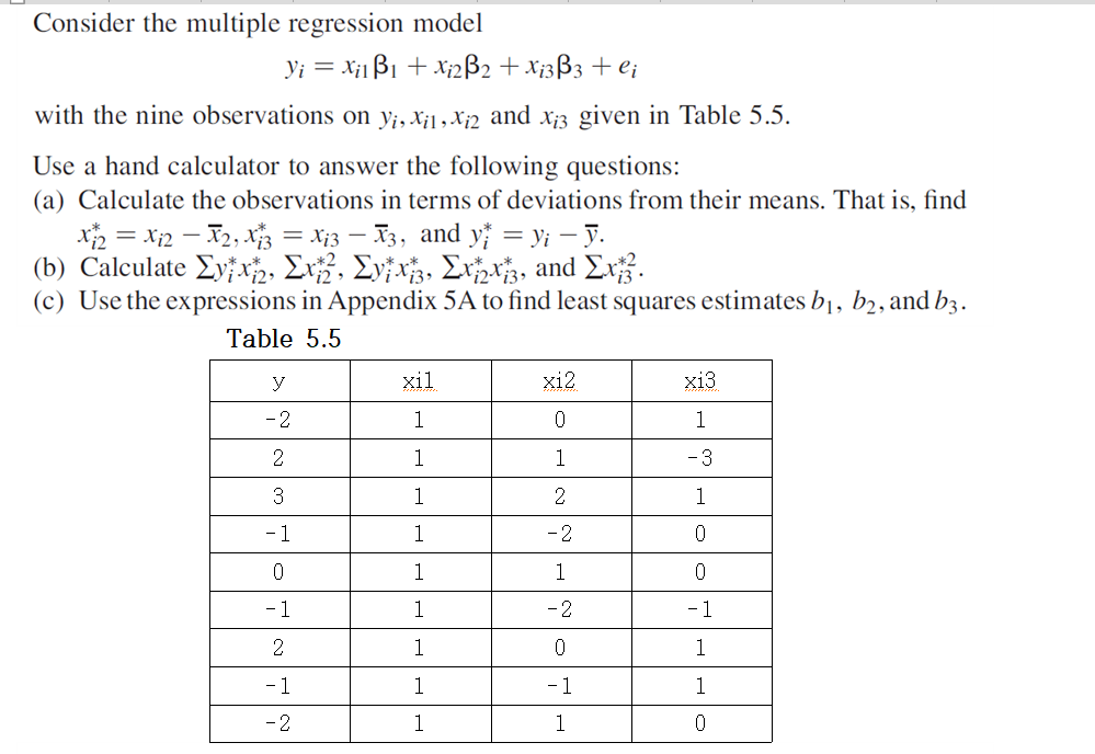 Solved Consider the multiple regression | Chegg.com
