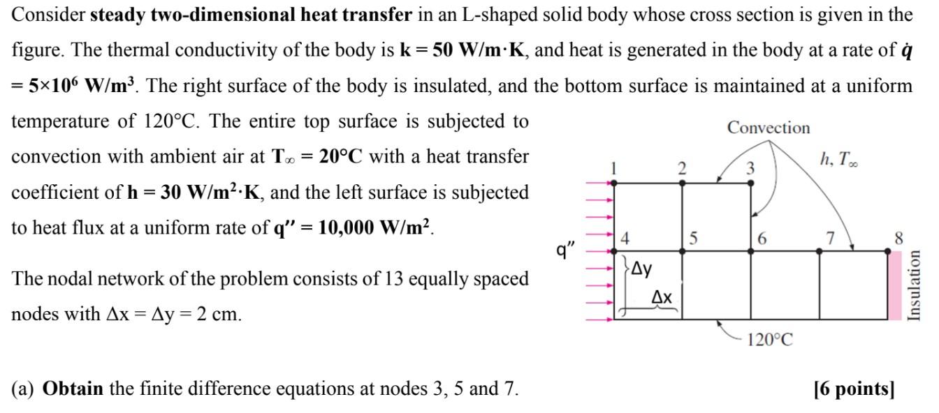 Solved Consider steady two-dimensional heat transfer in an | Chegg.com