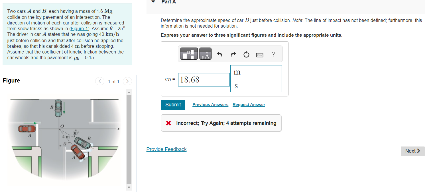 Solved Two Cars A And B, Each Having A Mass Of 1.6Mg; | Chegg.com