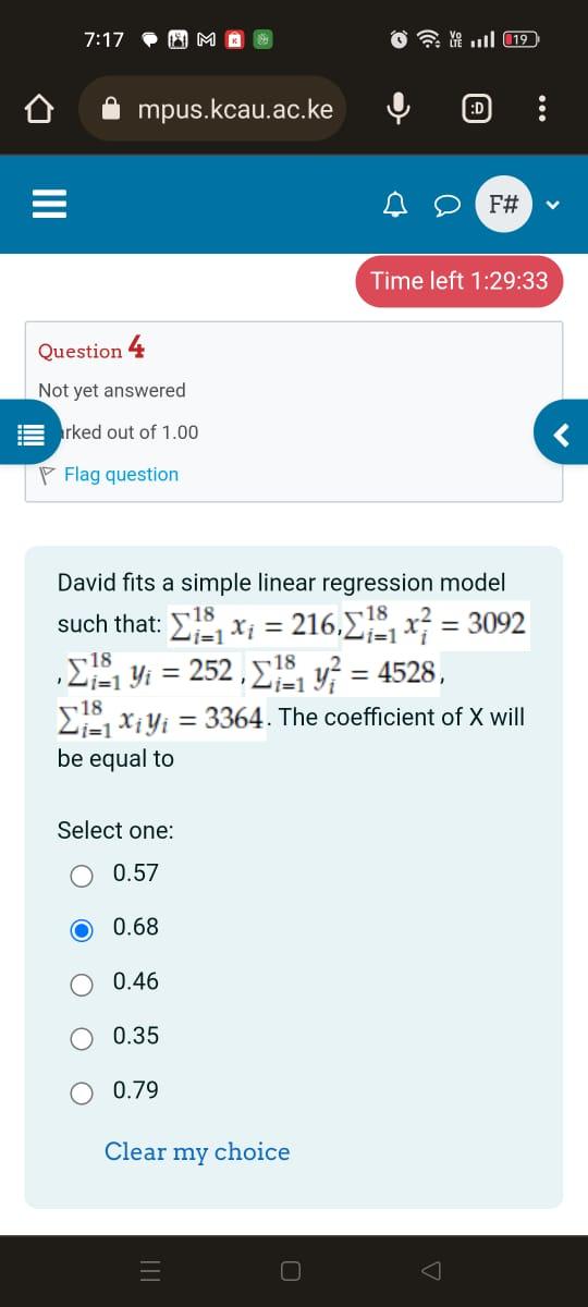 Solved David fits a simple linear regression model such | Chegg.com
