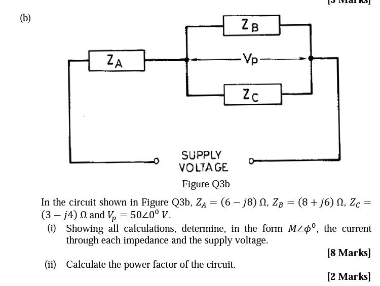 Solved (b) In The Circuit Shown In Figure Q3b, \\( | Chegg.com