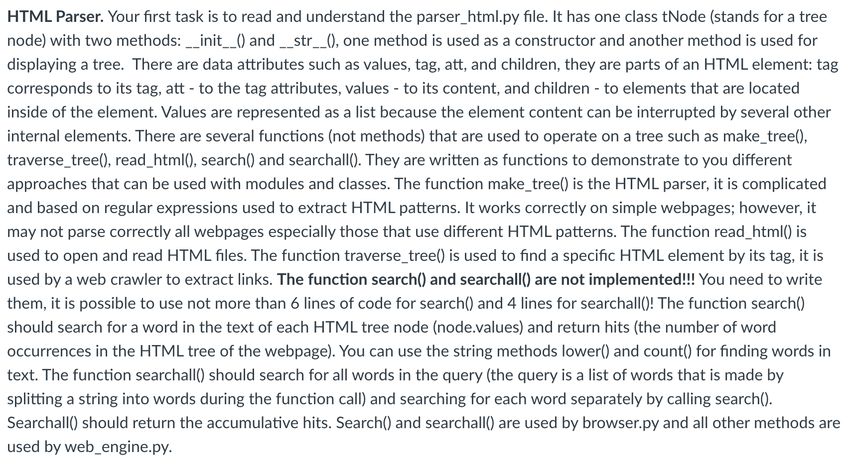 Solved Please modify the code in Python # # html parser | Chegg.com