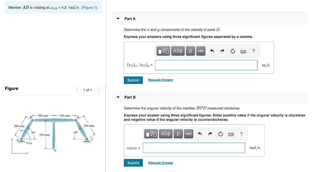 Solved also part C Determine the angular velocity of | Chegg.com