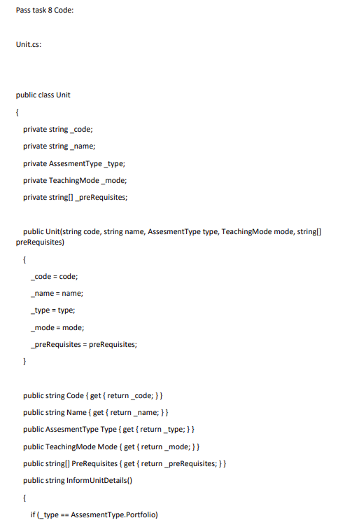 Object Oriented Programming Topic 3 ** Pass Task 10: | Chegg.com
