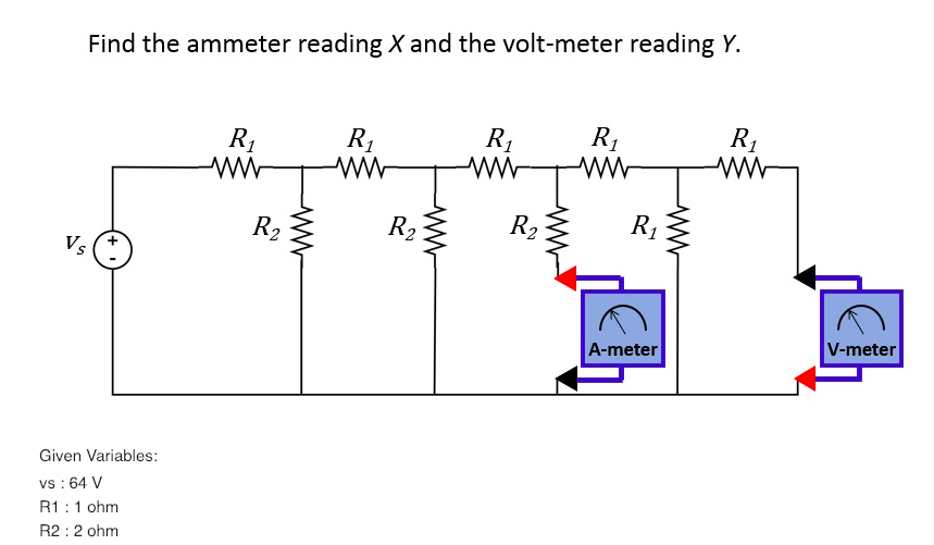 Solved Find the ammeter reading X and the voltmeter reading