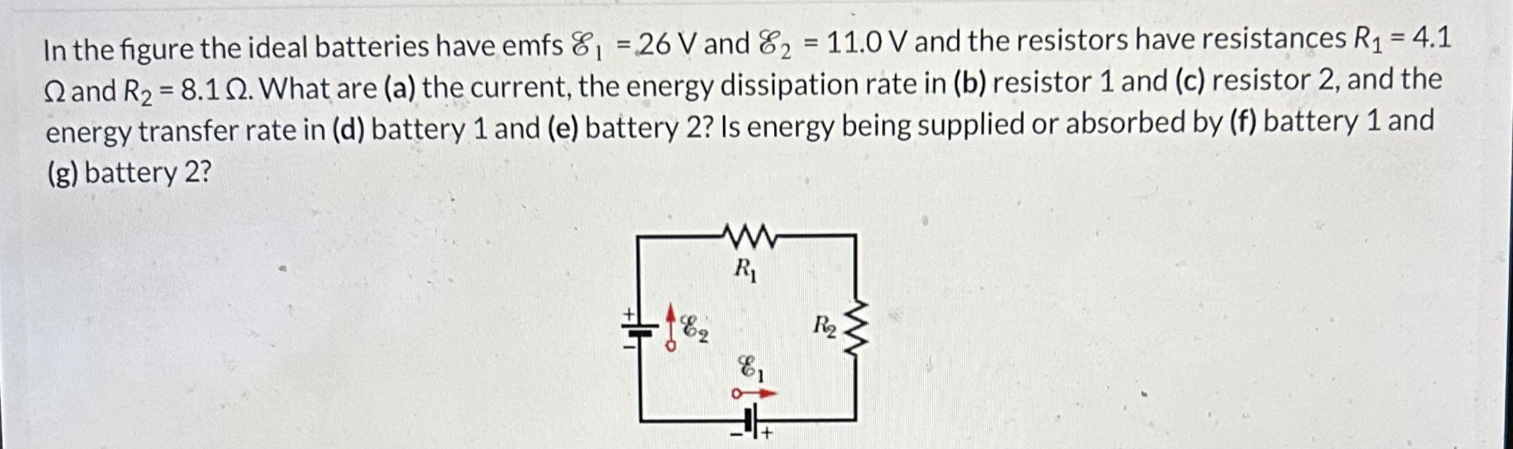 Solved In The Figure The Ideal Batteries Have Emfs E1=26 V | Chegg.com