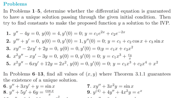Solved Problems In Problems 1-5, determine whether the | Chegg.com