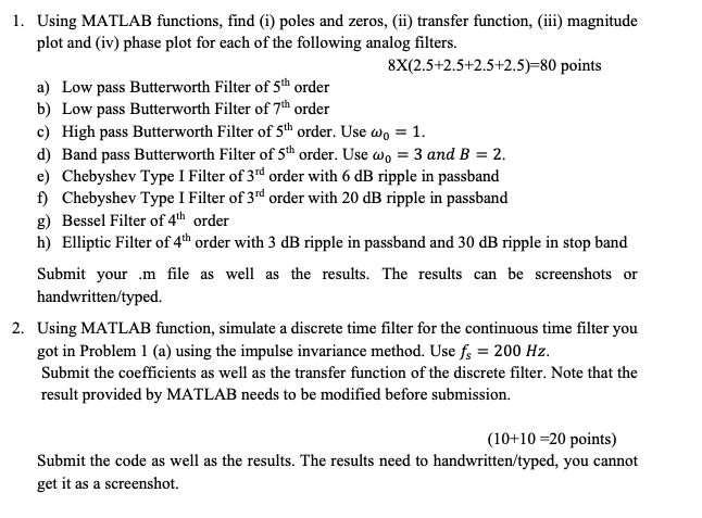 Using MATLAB function, simulate a discrete-time | Chegg.com