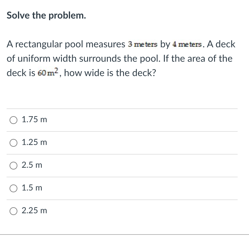 3 meters by 4 meters in square top meters