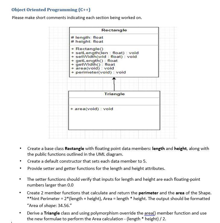 Solved Object Oriented Programming (C++) Please make short | Chegg.com