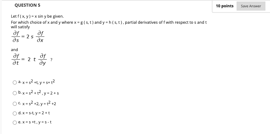 Solved Question 5 10 Points Save Answer Let F X Y X Si Chegg Com