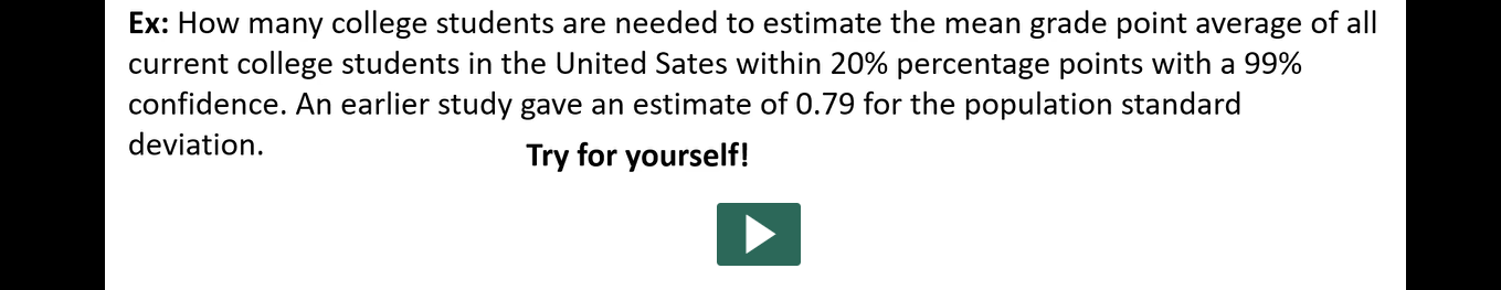 Solved Ex: How many college students are needed to estimate | Chegg.com