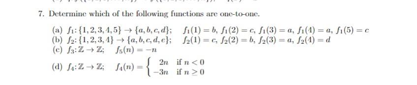 Solved Determine which of the following functions are | Chegg.com