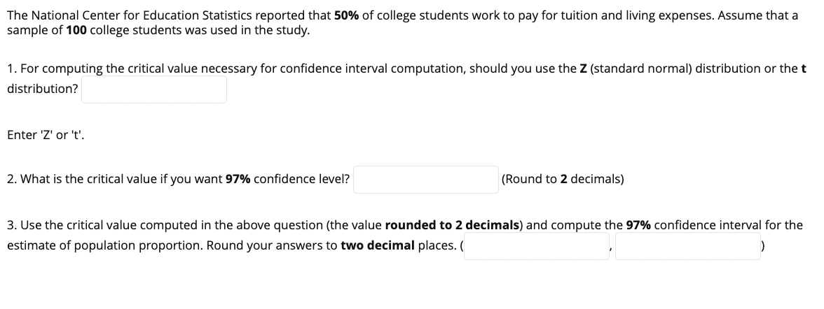 Solved The National Center For Education Statistics Reported | Chegg.com