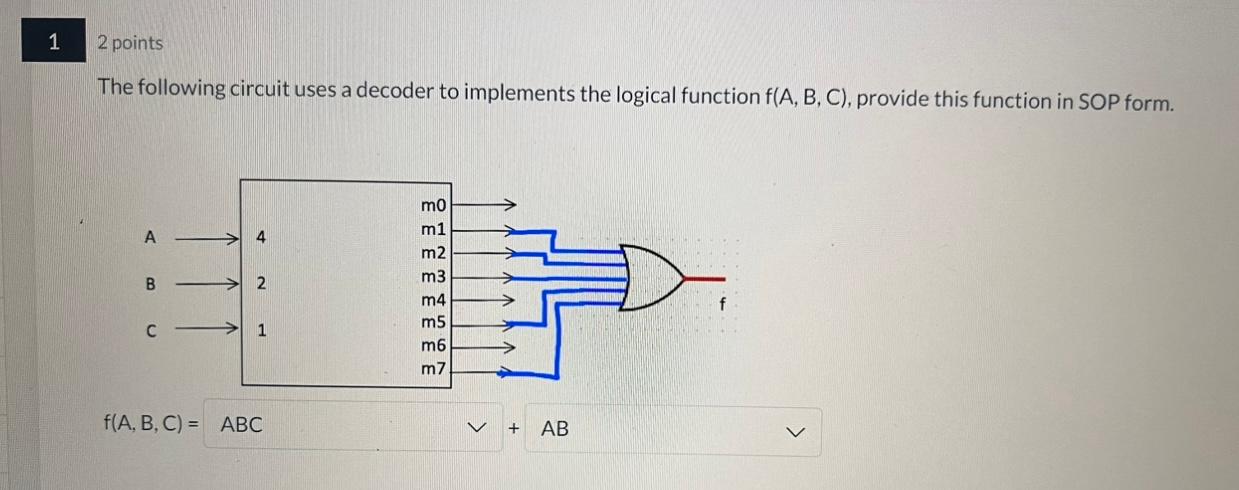 Solved The following circuit uses a decoder to implements | Chegg.com