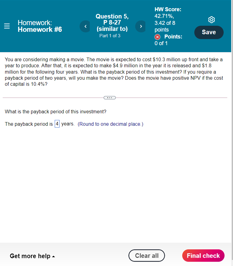 Solved Homework: Homework #6 Question 5, P 8-27 (similar to) | Chegg.com