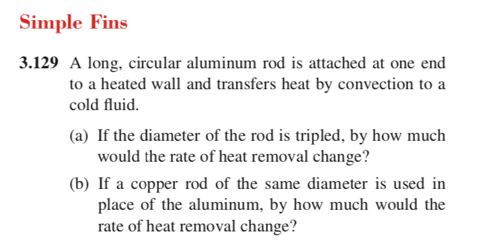 Simple Fins 3 129 A Long Circular Aluminum Rod Is Chegg 