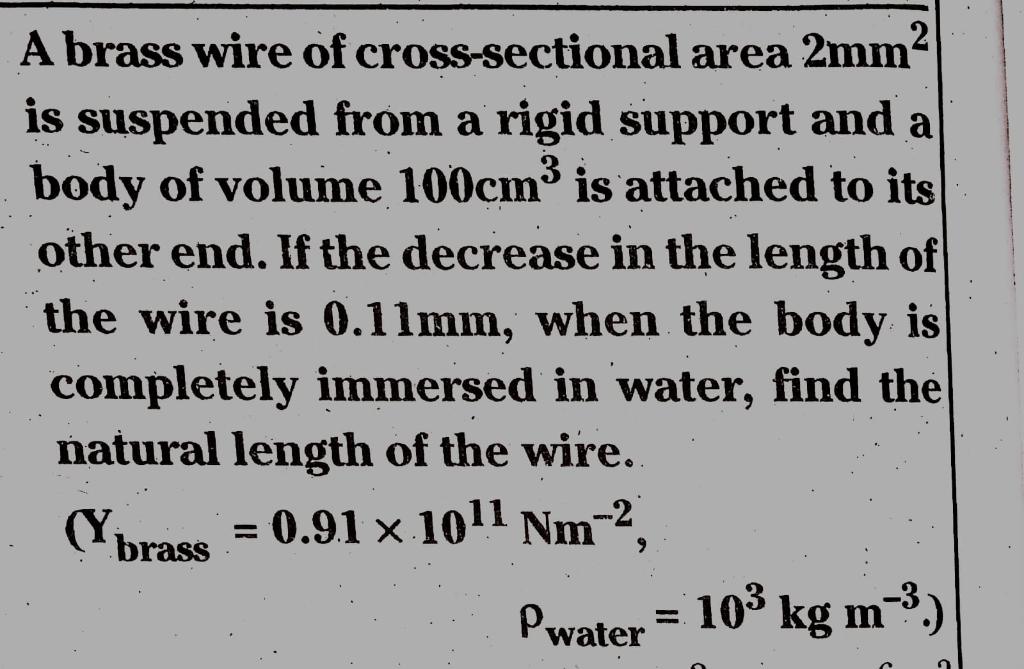Solved 3 A brass wire of crosssectional area 2mm2 is