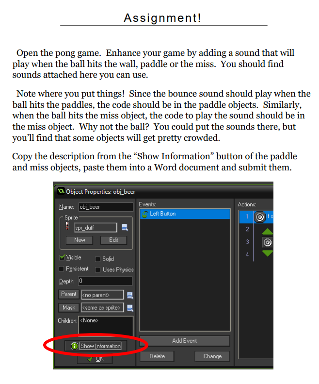 Solved Open the pong game. Enhance your game by adding a | Chegg.com