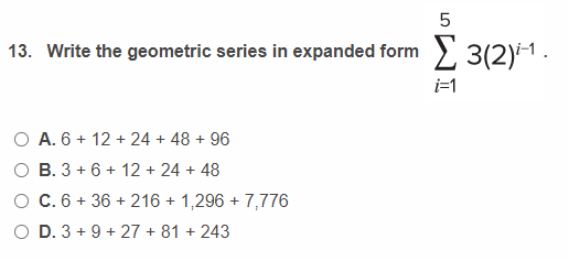 Solved 13. Write the geometric series in expanded form | Chegg.com