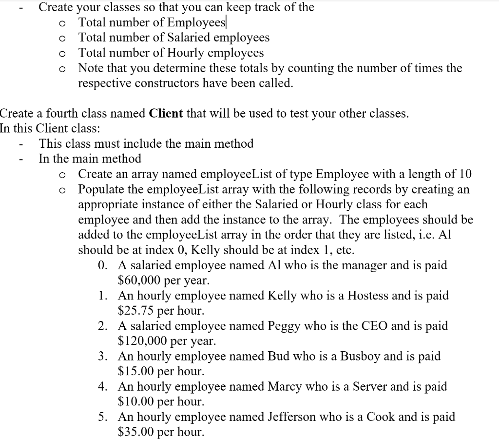 Solved TASK: You want to develop a Java program that will | Chegg.com