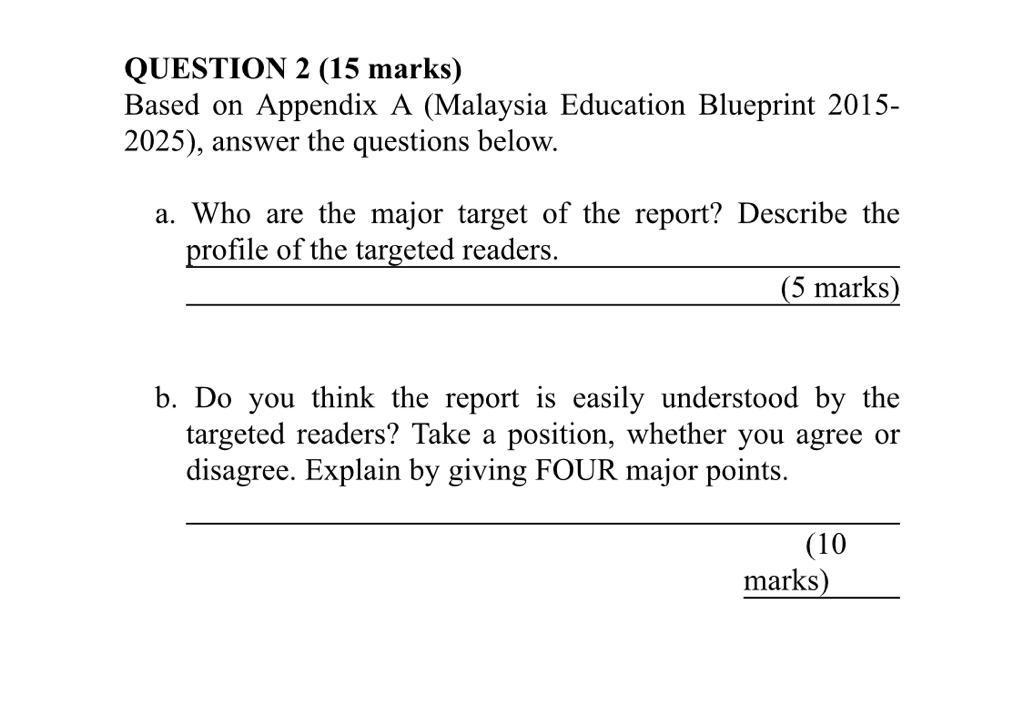 Solved Question 2 15 Marks Based On Appendix A Malaysi Chegg Com