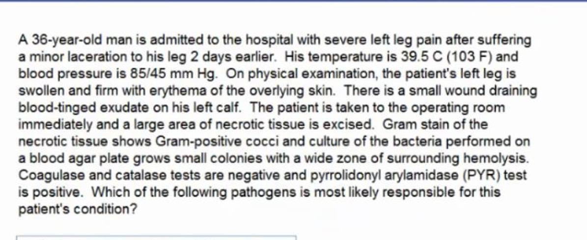 Solved A 36-year-old man is admitted to the hospital with | Chegg.com