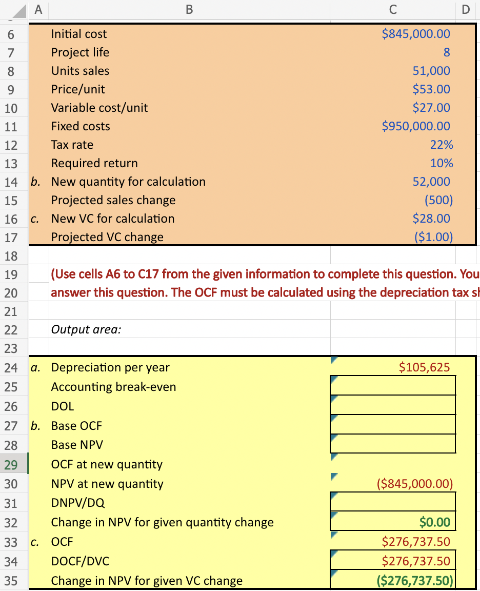 (Use Cells A6 To C17 From The Given Information To | Chegg.com