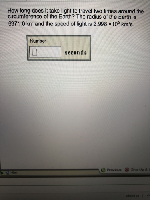 Solved How long does it take light to travel two times