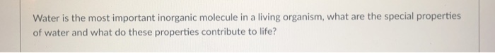 water is an example of an inorganic molecule