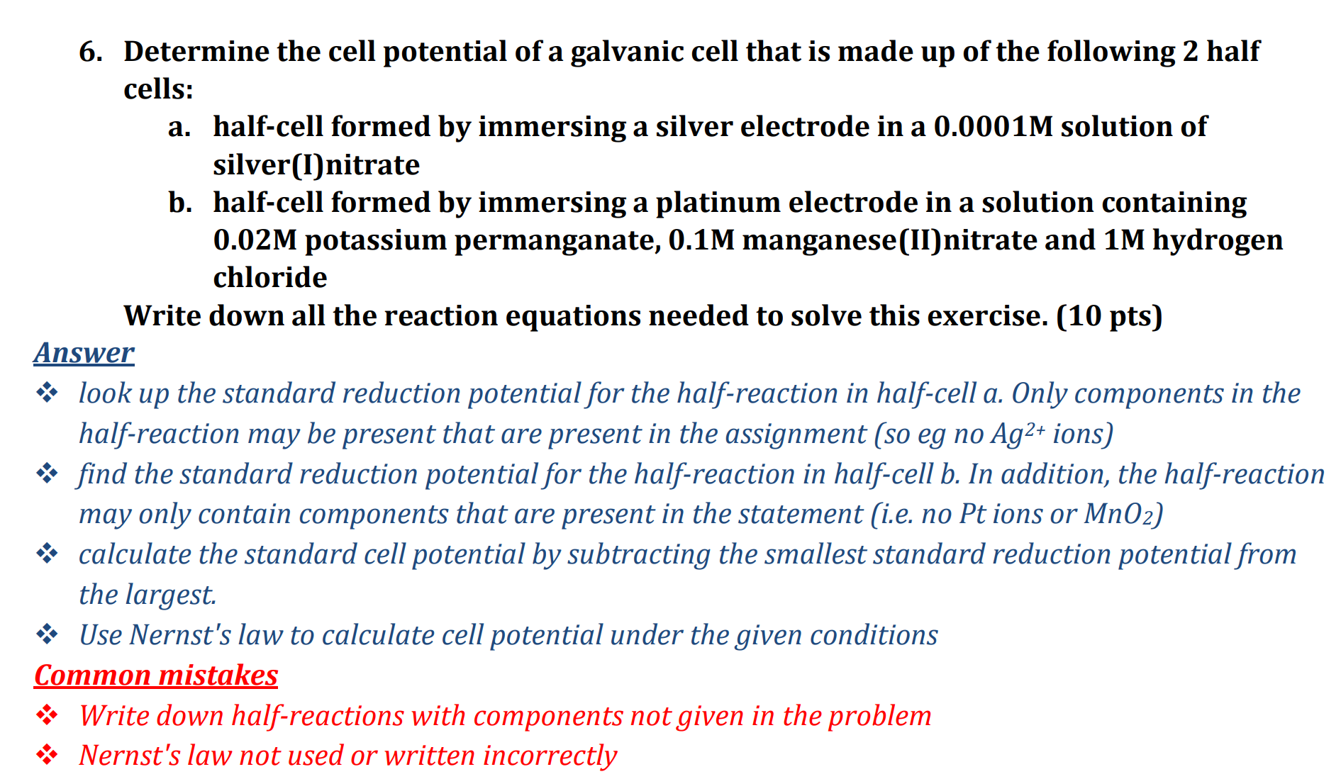 Solved Determine the cell potential of a galvaniccell that | Chegg.com