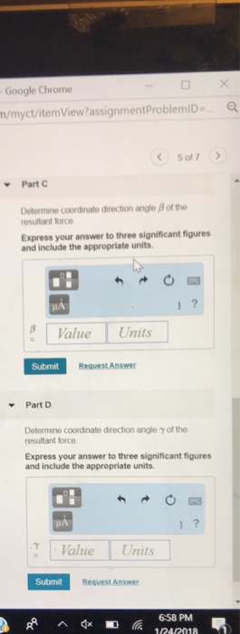 Solved Part A If the coordinate direction angles for Fs 700 | Chegg.com
