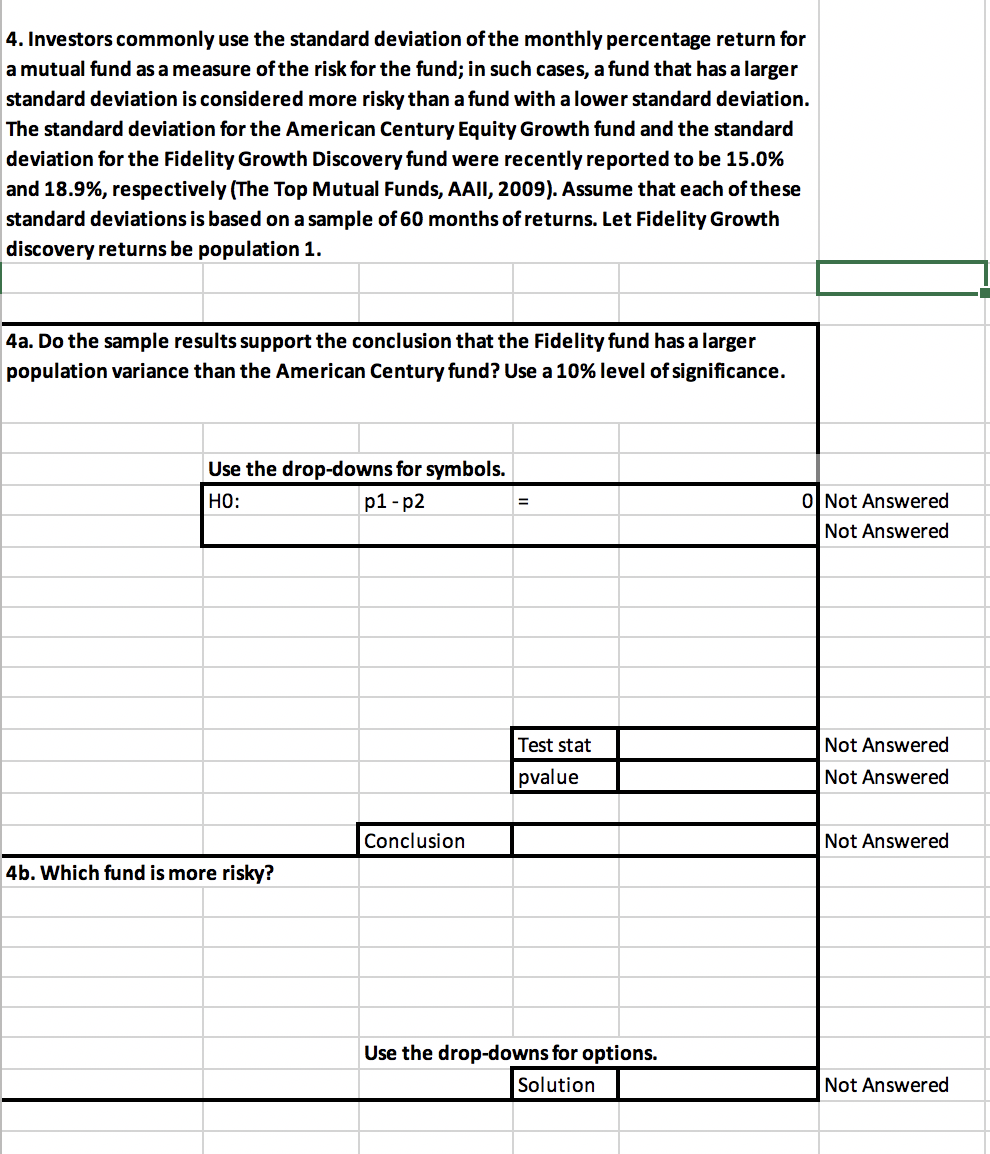 Solved 4 Investors Commonly Use The Standard Deviation Of Chegg