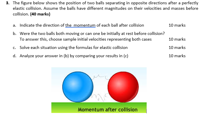 Solved 3. The Figure Below Shows The Position Of Two Balls | Chegg.com