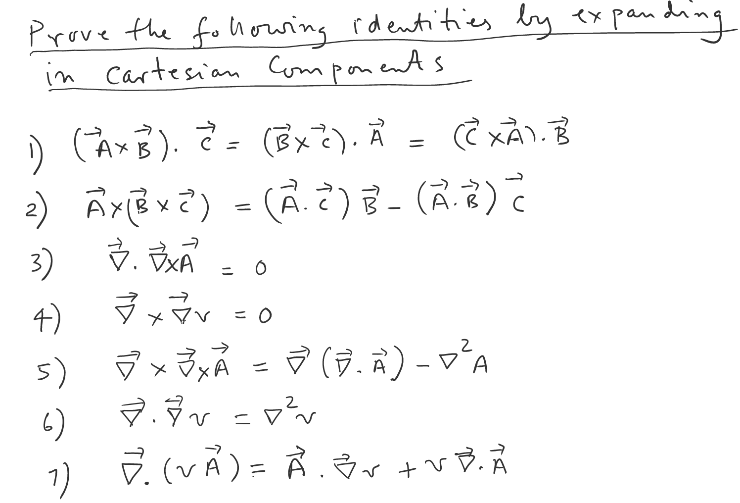 Solved C Prove The Following Identities By Expanding In C Chegg Com