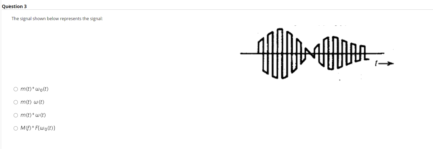 Solved Question 3 The signal shown below represents the | Chegg.com