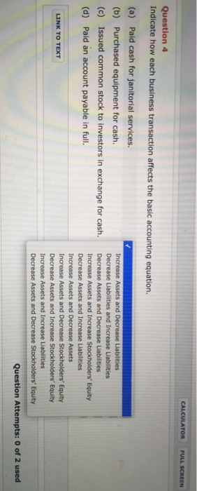 Solved Indicate how each business transaction affects the | Chegg.com
