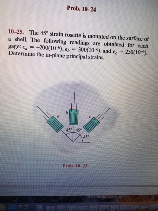 Solved The 45 degree strain rosette is mounted on the | Chegg.com