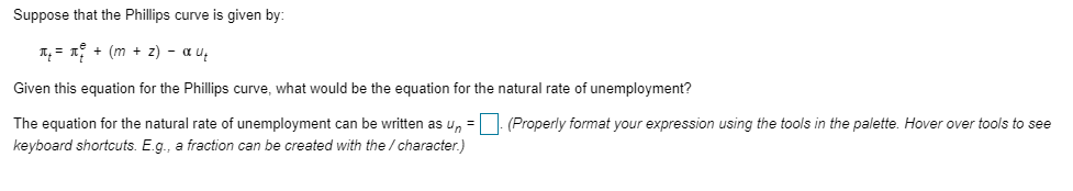 Solved Suppose That The Phillips Curve Is Given By: Given | Chegg.com