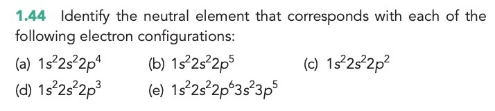 Solved 1.44 Identify the neutral element that corresponds | Chegg.com