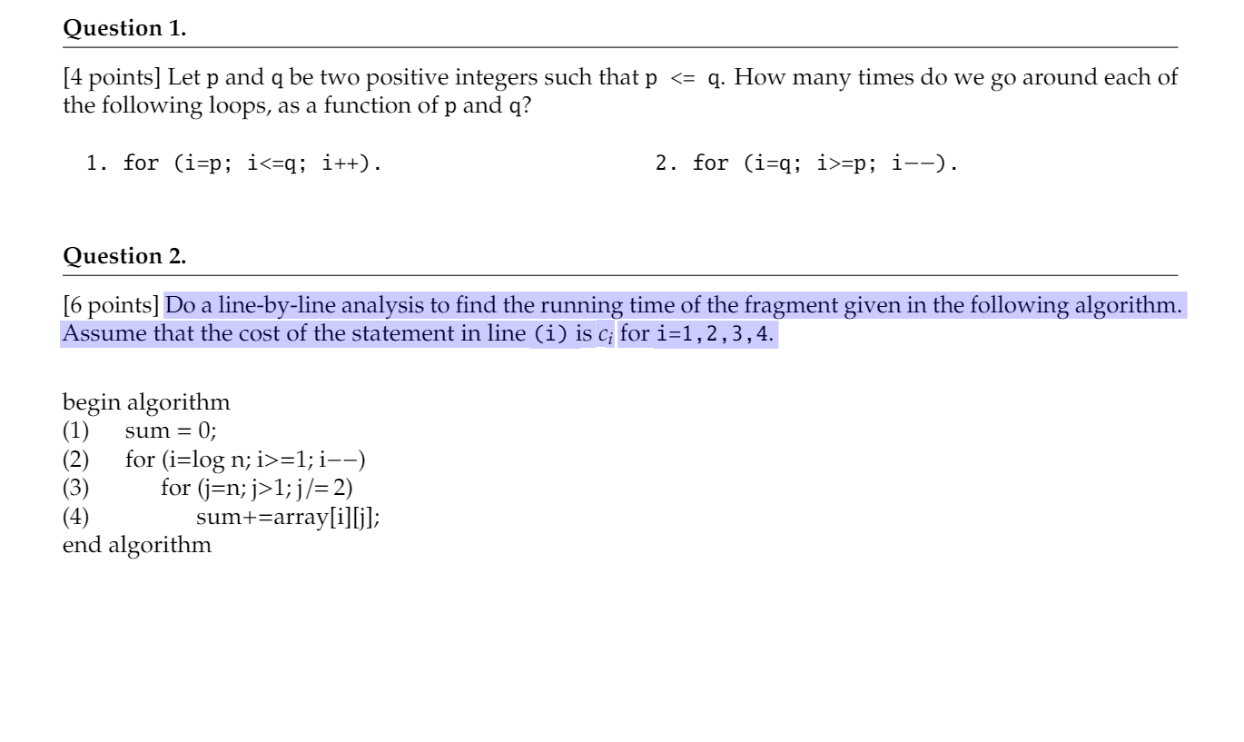 Solved Question 1 4 Points Let P And Q Be Two Positive Chegg Com