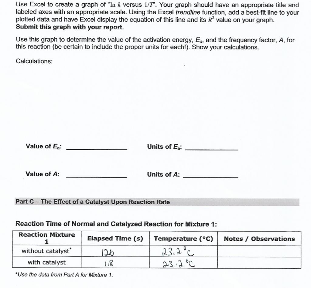 Chemical Kinetics: The Method of Initial Rates Part A | Chegg.com