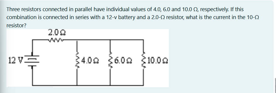 Solved Three Resistors Connected In Parallel Have Individual | Chegg.com