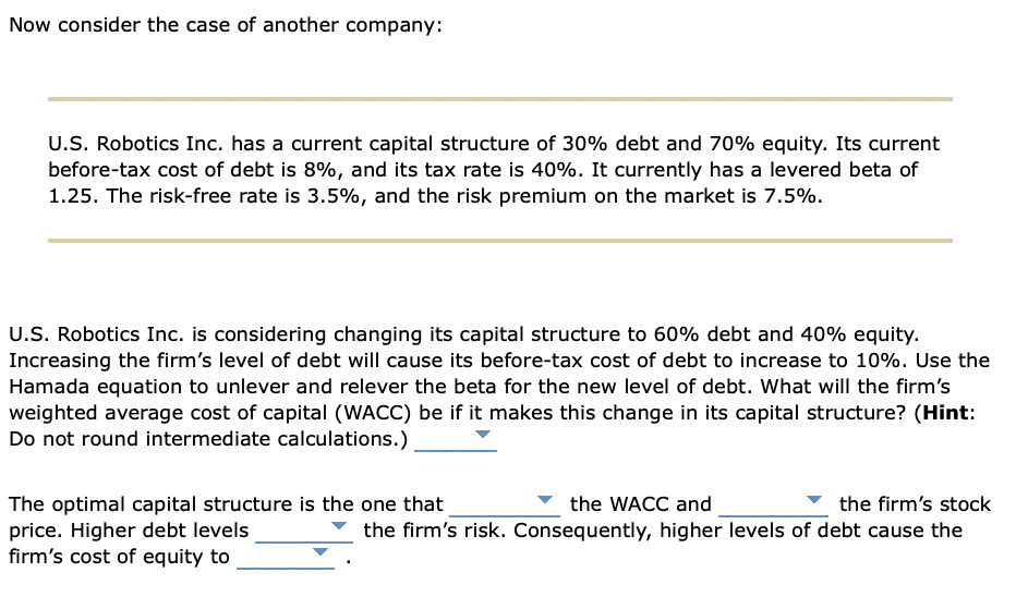 Solved 9. Determining the optimal capital structure | Chegg.com