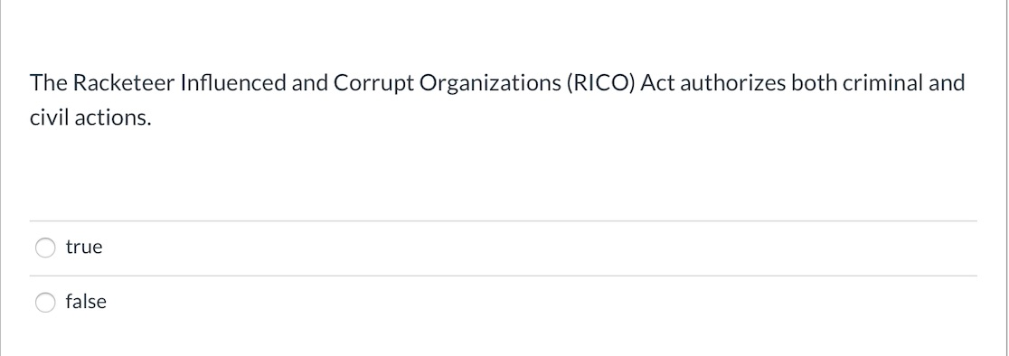 Solved The Racketeer Influenced And Corrupt Organizations | Chegg.com