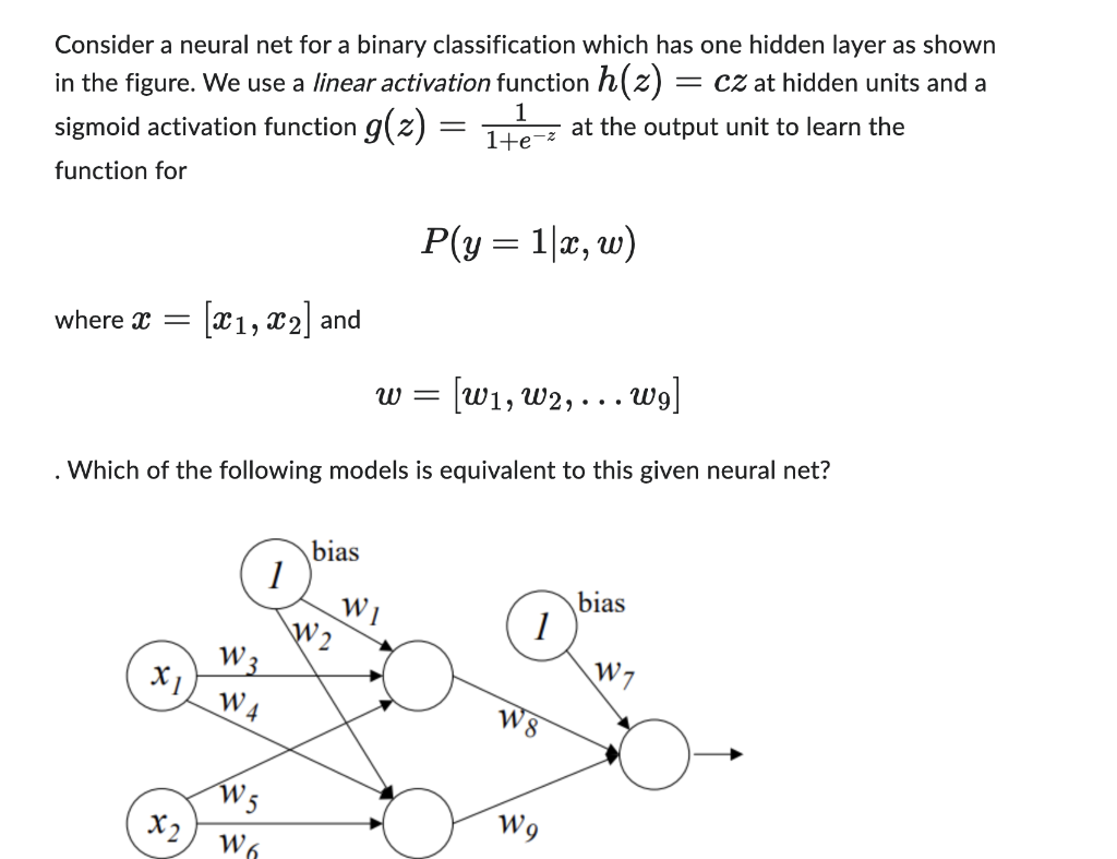 Solved Consider A Neural Net For A Binary Classification | Chegg.com