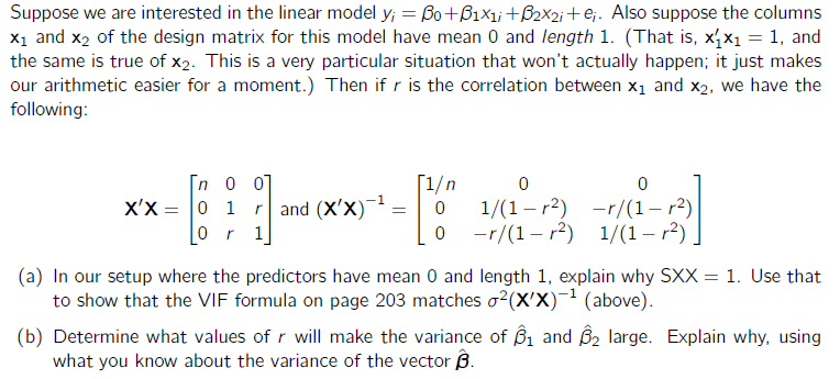 Suppose we are interested in the linear model y; = | Chegg.com