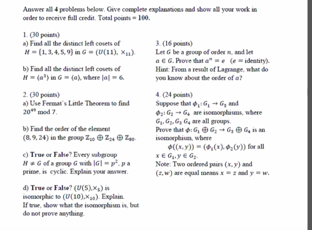 Solved Answer All 4 Problems Below Give Complete Explana Chegg Com