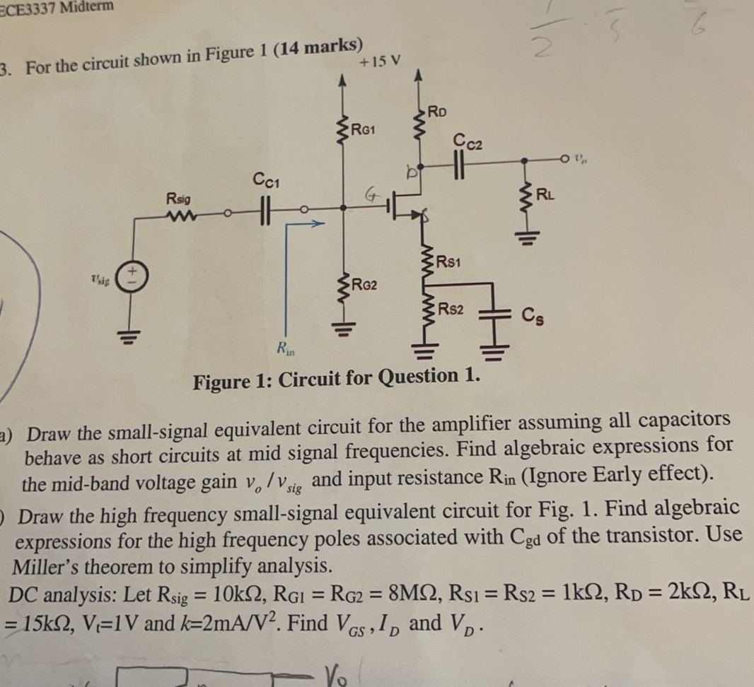 Solved For the circuit shown in Figure 1 (14 ﻿marks)Figure | Chegg.com
