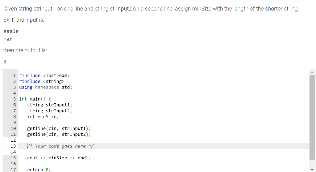 Solved Given string strinput 1 on one line and string | Chegg.com